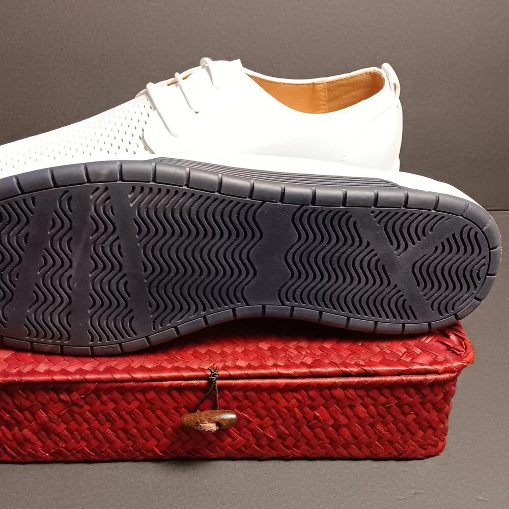 ZZHAP MEN'S CASUAL OXFORD BREATHABLE FASHION SHOE - 11M - 47 EUR- WHITE - Picture 4 of 4